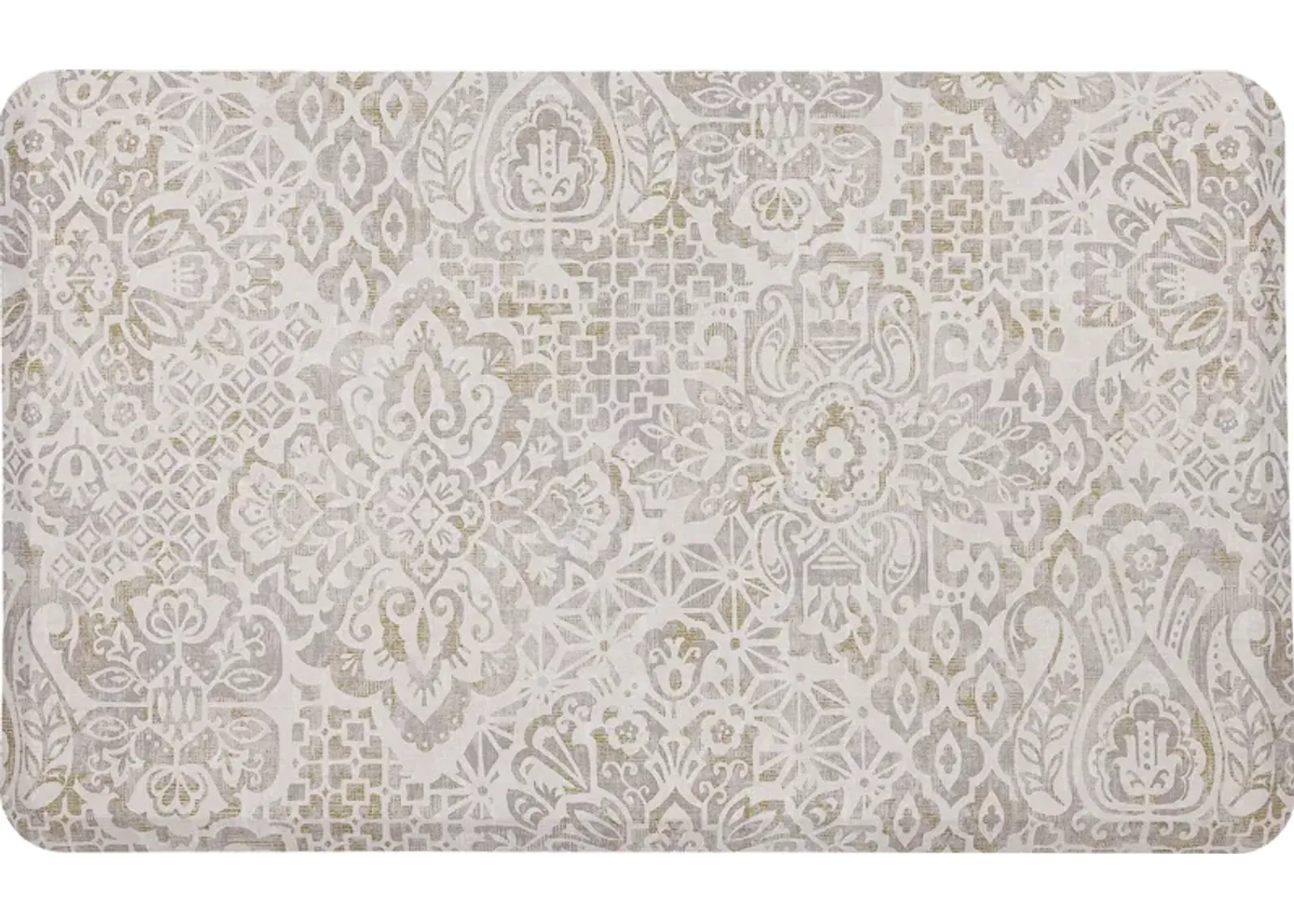 Damask Nouveau Tan  1' 8" x 3' 6" Door Mat