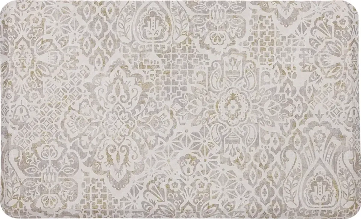 Damask Nouveau Tan  1' 8" x 3' 6" Door Mat