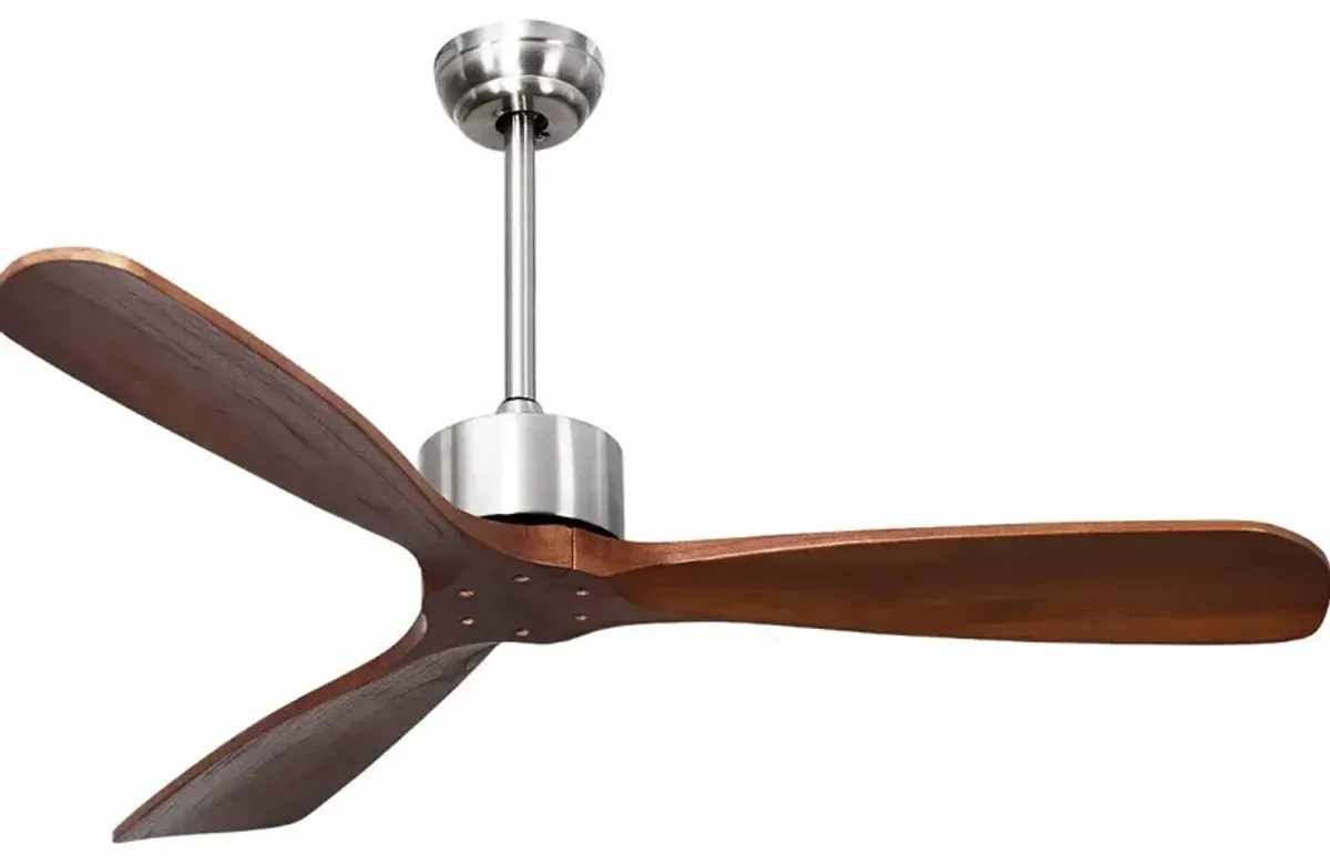 52 Inch Modern Brushed Nickel Finish Ceiling Fan with Remote Control