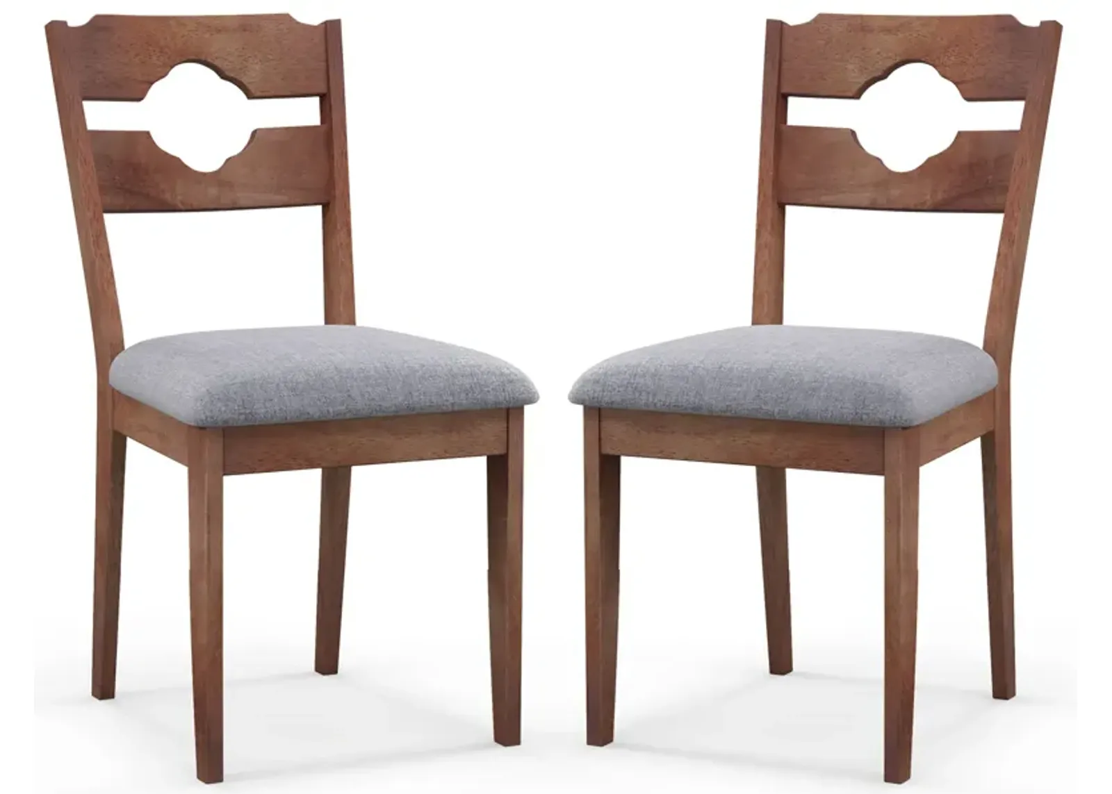 Dining Chair Set of 2 Fabric Upholstered Kitchen Chairs with Padded Seat and High Back