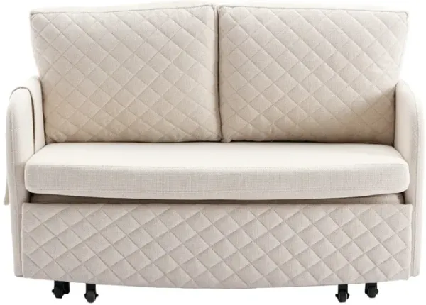 Convertible Sleeper Sofa Bed, Modern Velvet Loveseat Couch With Pull Out Bed, Small Love Seat
