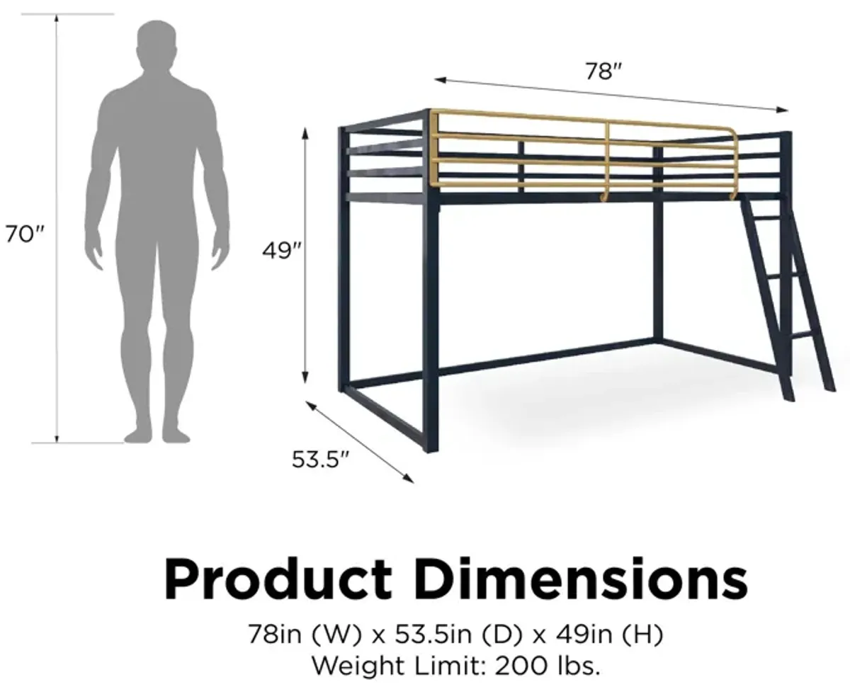 Little Seeds Monarch Hill Haven Twin Size Metal Junior Loft Bed