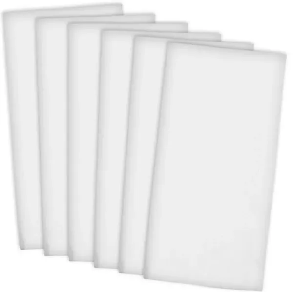 Set of 6 White Flat Woven Dish Towel  18"