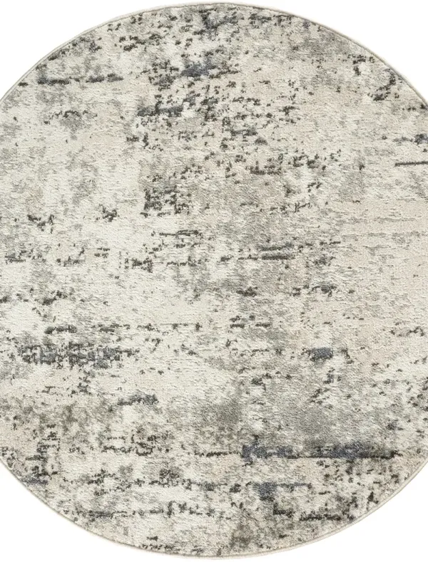 Quarry QUA01 Ivory/Blue/Gray 4' x Round Rug