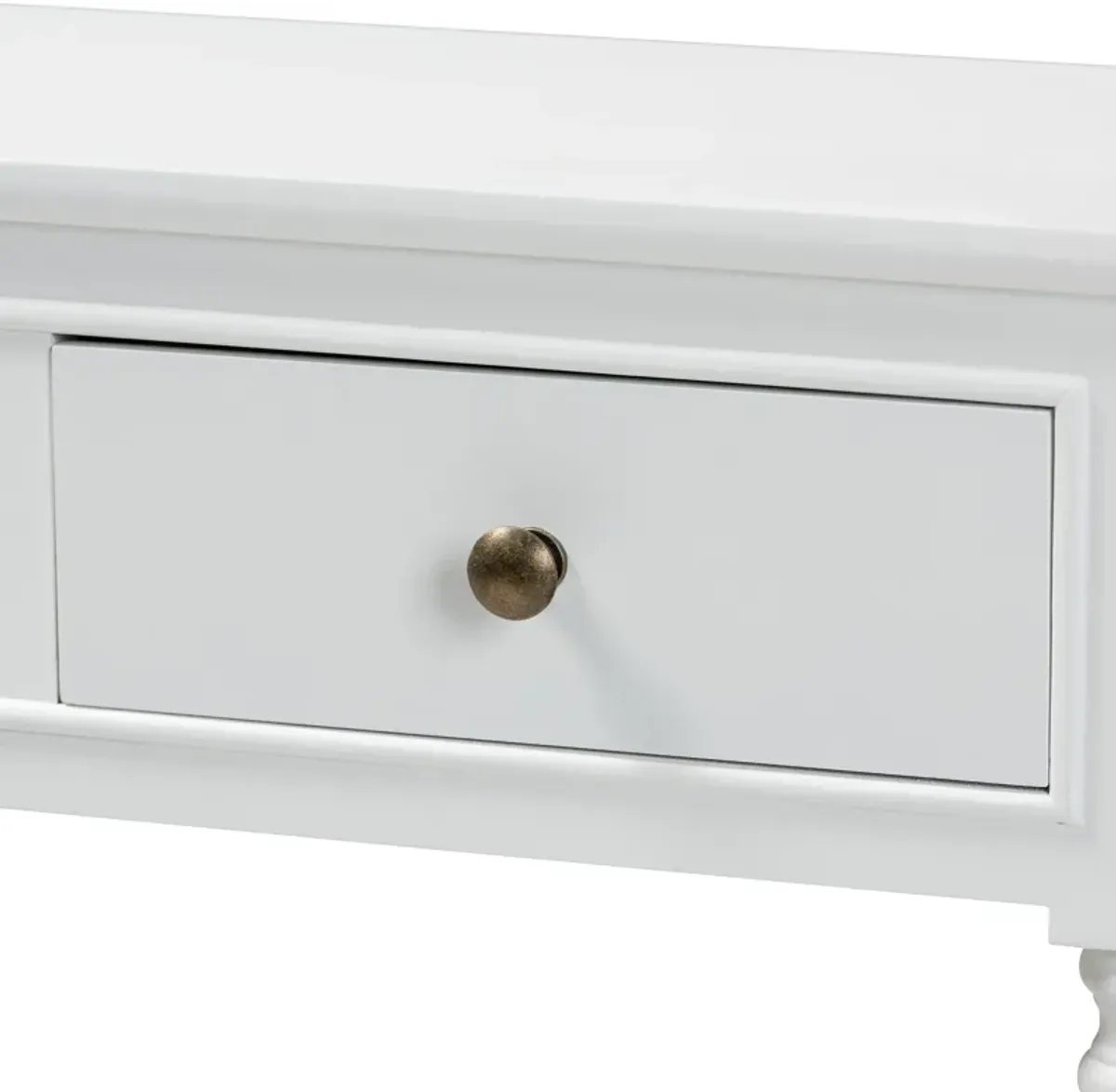 Baxton Studio Calvin Farmhouse White Finished Wood 3 Drawer Entryway Console Table