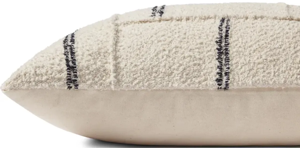 Susanna PMH0059 Ivory/Charcoal 13''x35'' Down Pillow by Magnolia Home by Joanna Gaines x Loloi