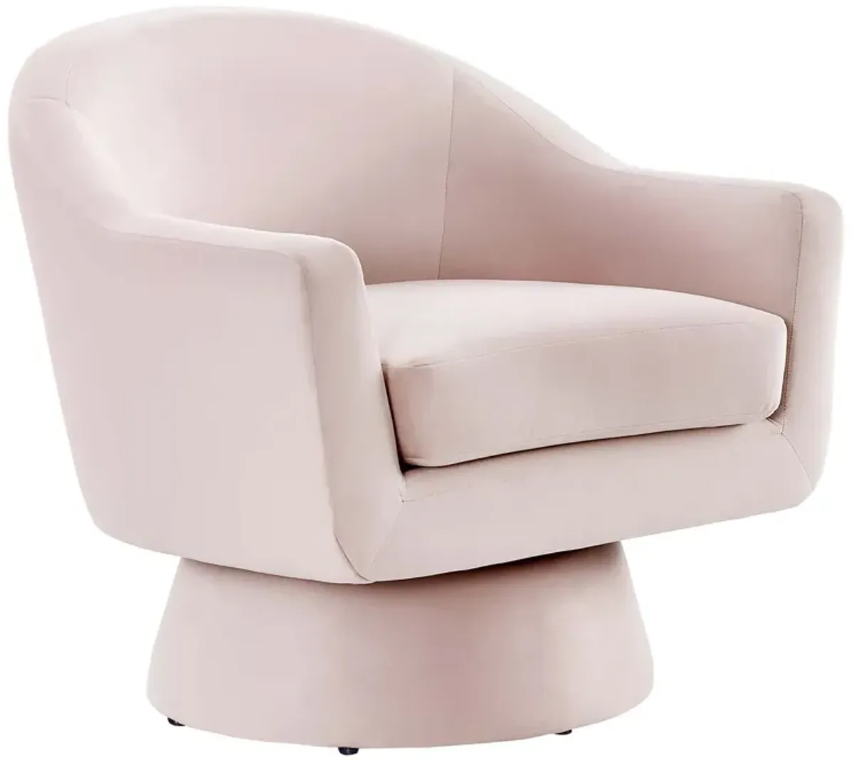 Astral Performance Velvet Fabric and Wood Swivel Chair