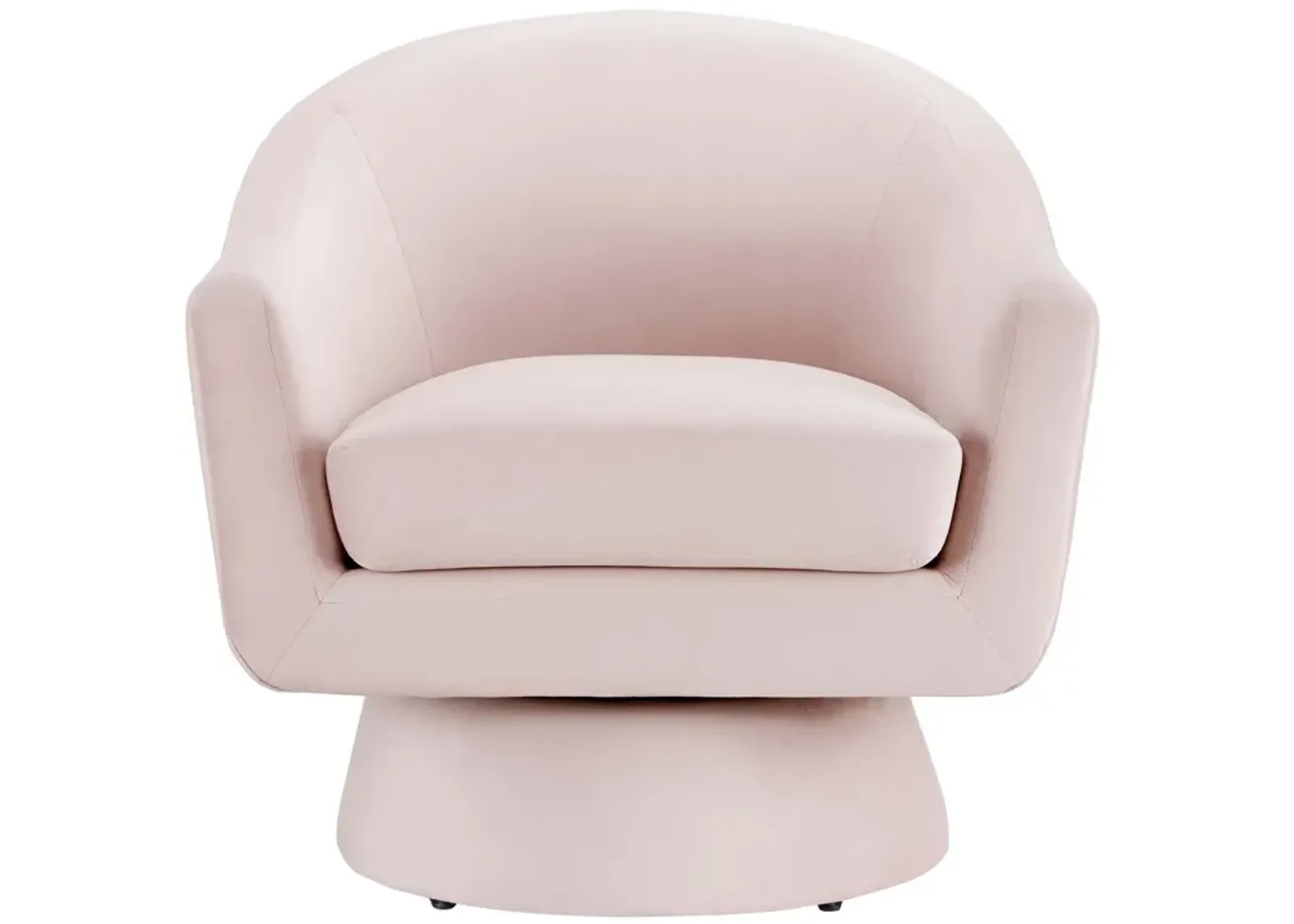 Astral Performance Velvet Fabric and Wood Swivel Chair