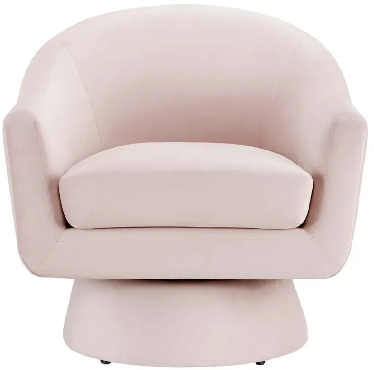 Astral Performance Velvet Fabric and Wood Swivel Chair