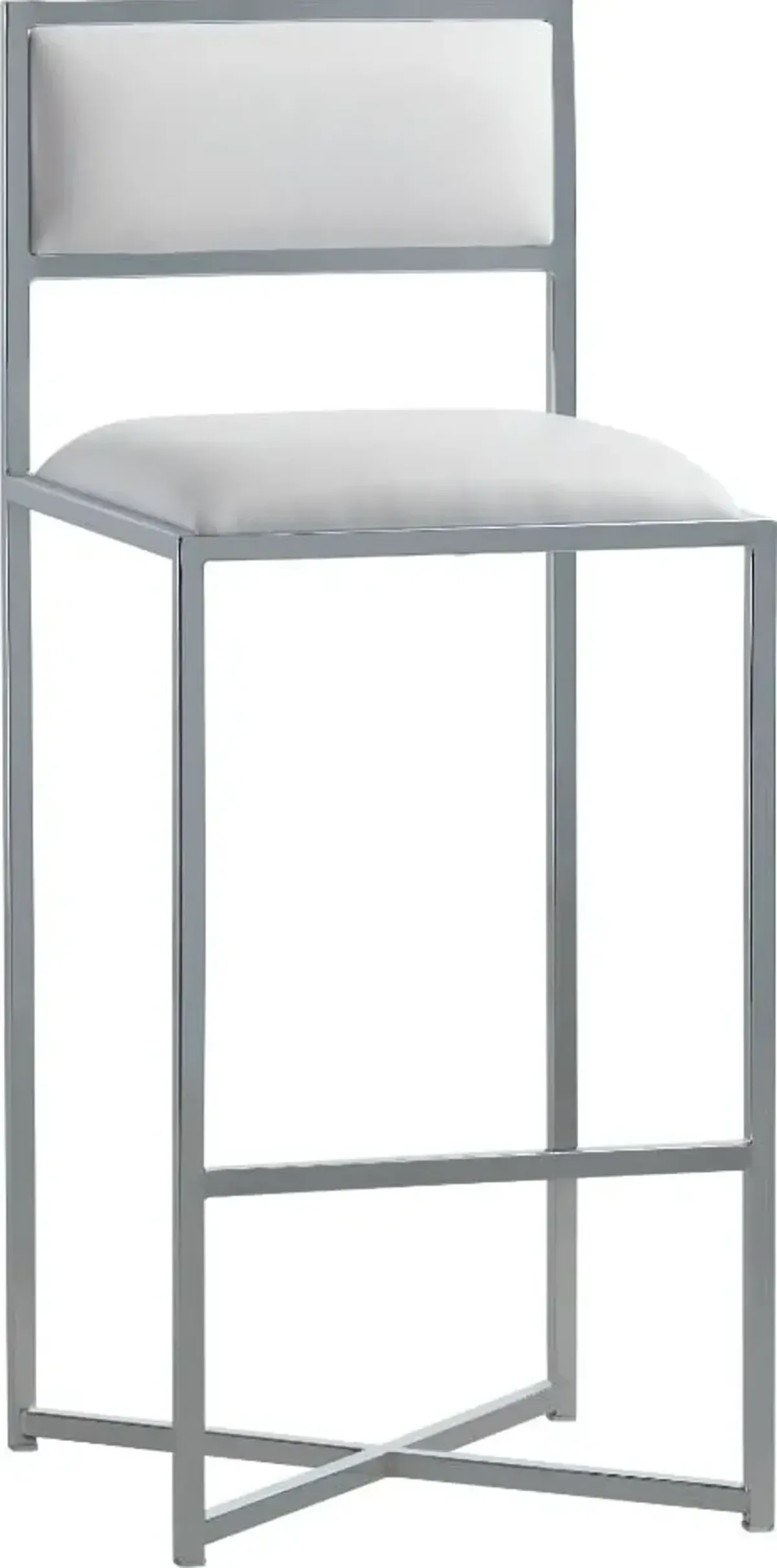 Amalfi X-Base Bar Stool in White Leather - Set of 2