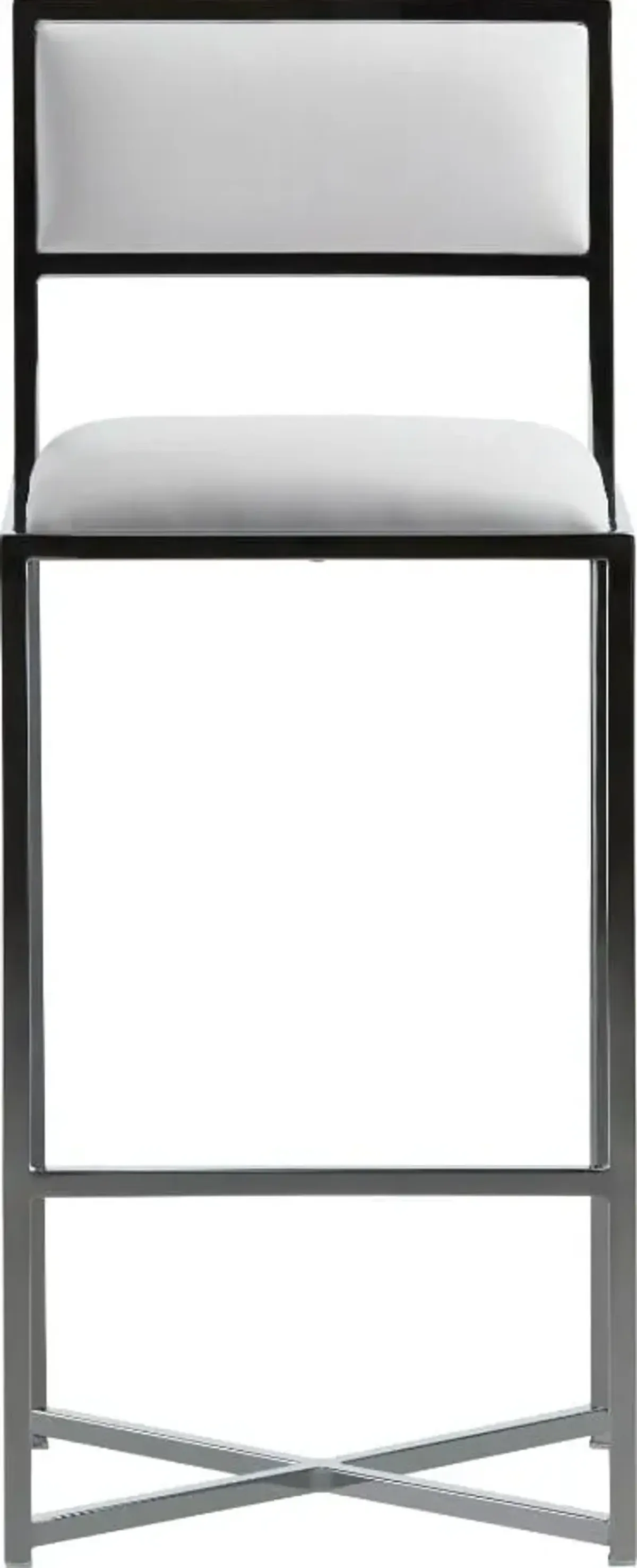 Amalfi X-Base Bar Stool in White Leather - Set of 2