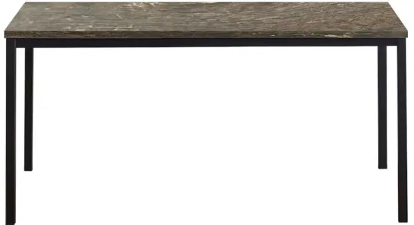 Rary Computer Writing Desk, 63 Inch, Black Metal, Dark Brown Wood Top - Benzara