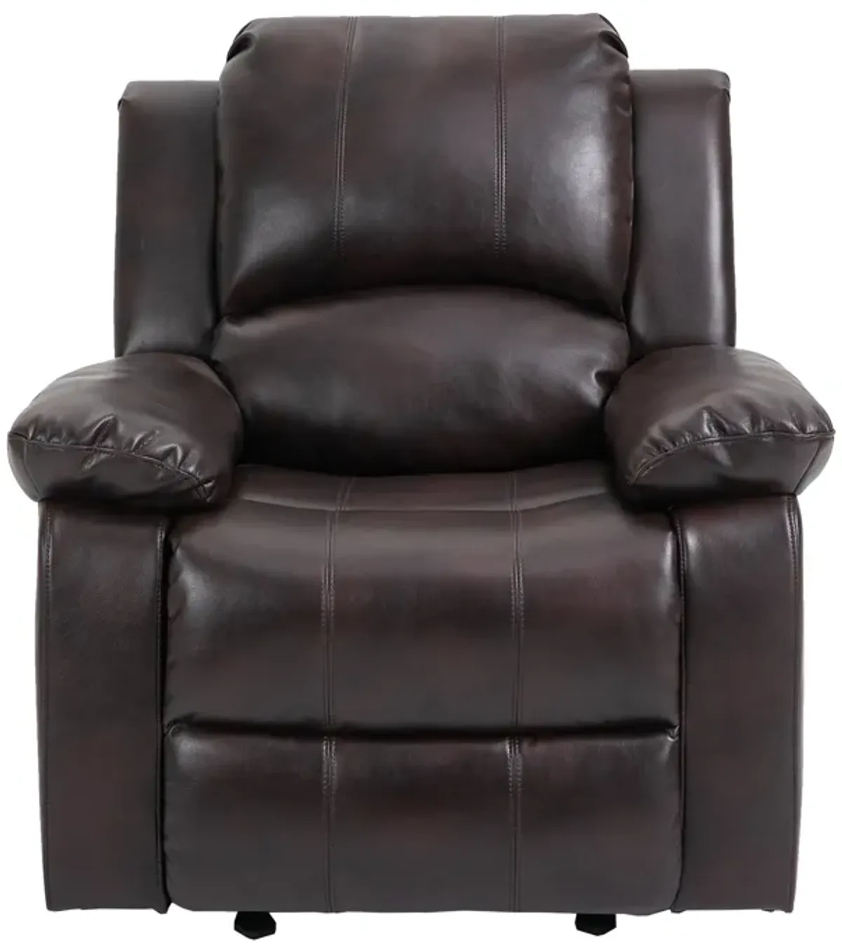 MONDAWE Tall Heavy Duty Faux Leather 8-Point Massage Glider Recliner with Remote Control and Side Pocket