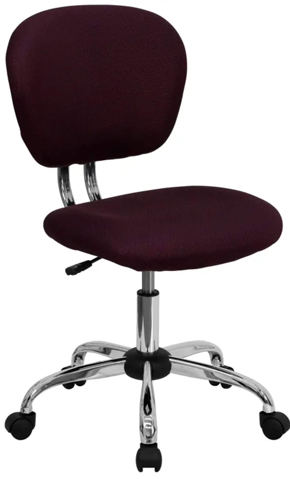 Beverly Mid-Back Burgundy Mesh Padded Swivel Task Office Chair with Chrome Base