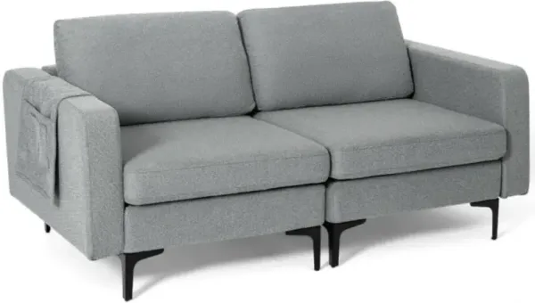 Hivvago Modern Loveseat Sofa Couch with Side Storage Pocket