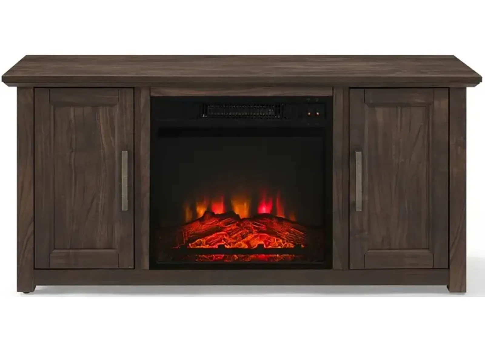 Camden 48" Low Profile Tv Stand W/Fireplace Dark Walnut