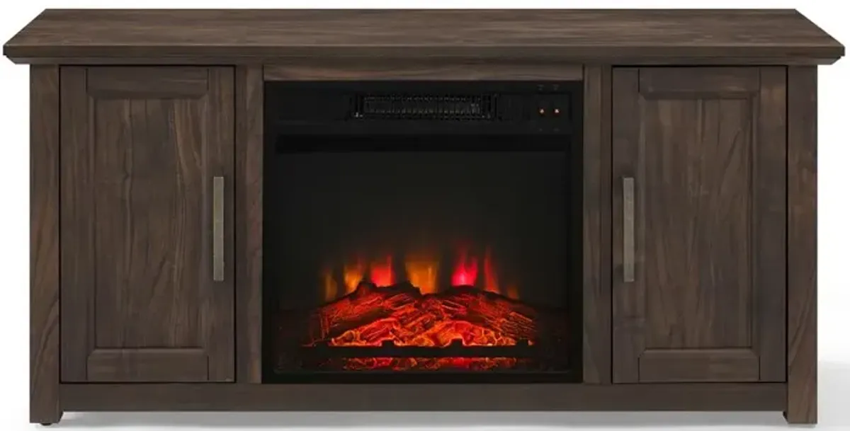 Camden 48" Low Profile Tv Stand W/Fireplace Dark Walnut