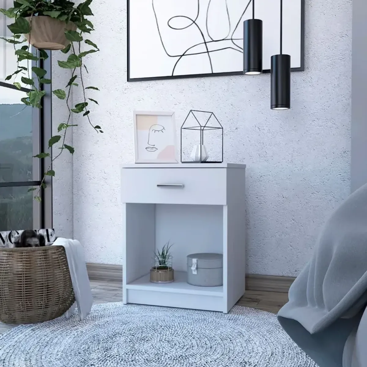 Nightstand Coco, Bedroom, White