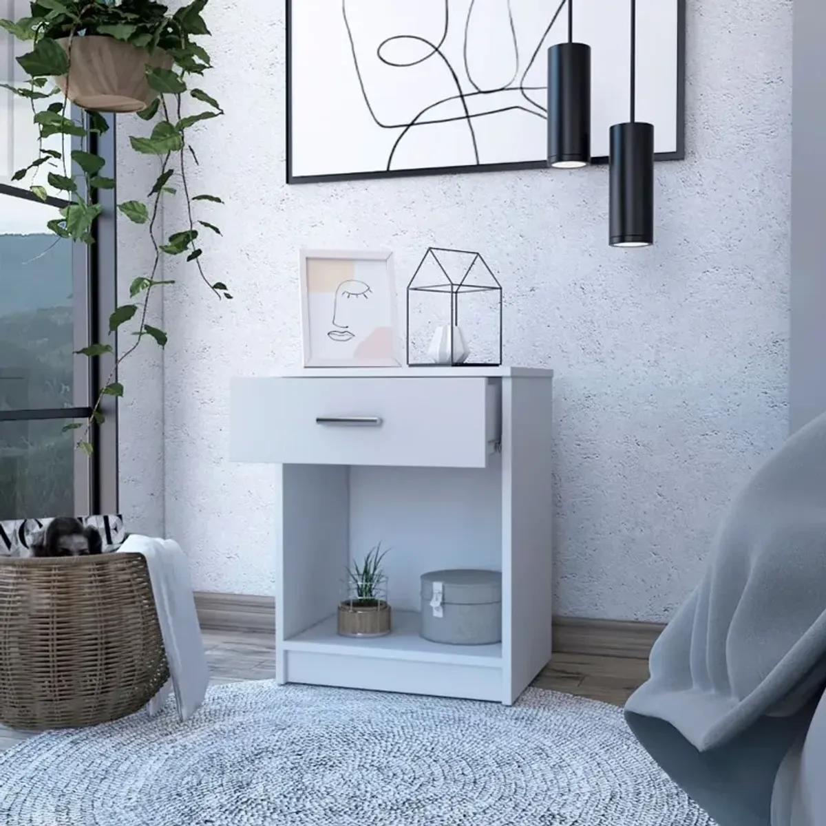 Nightstand Coco, Bedroom, White