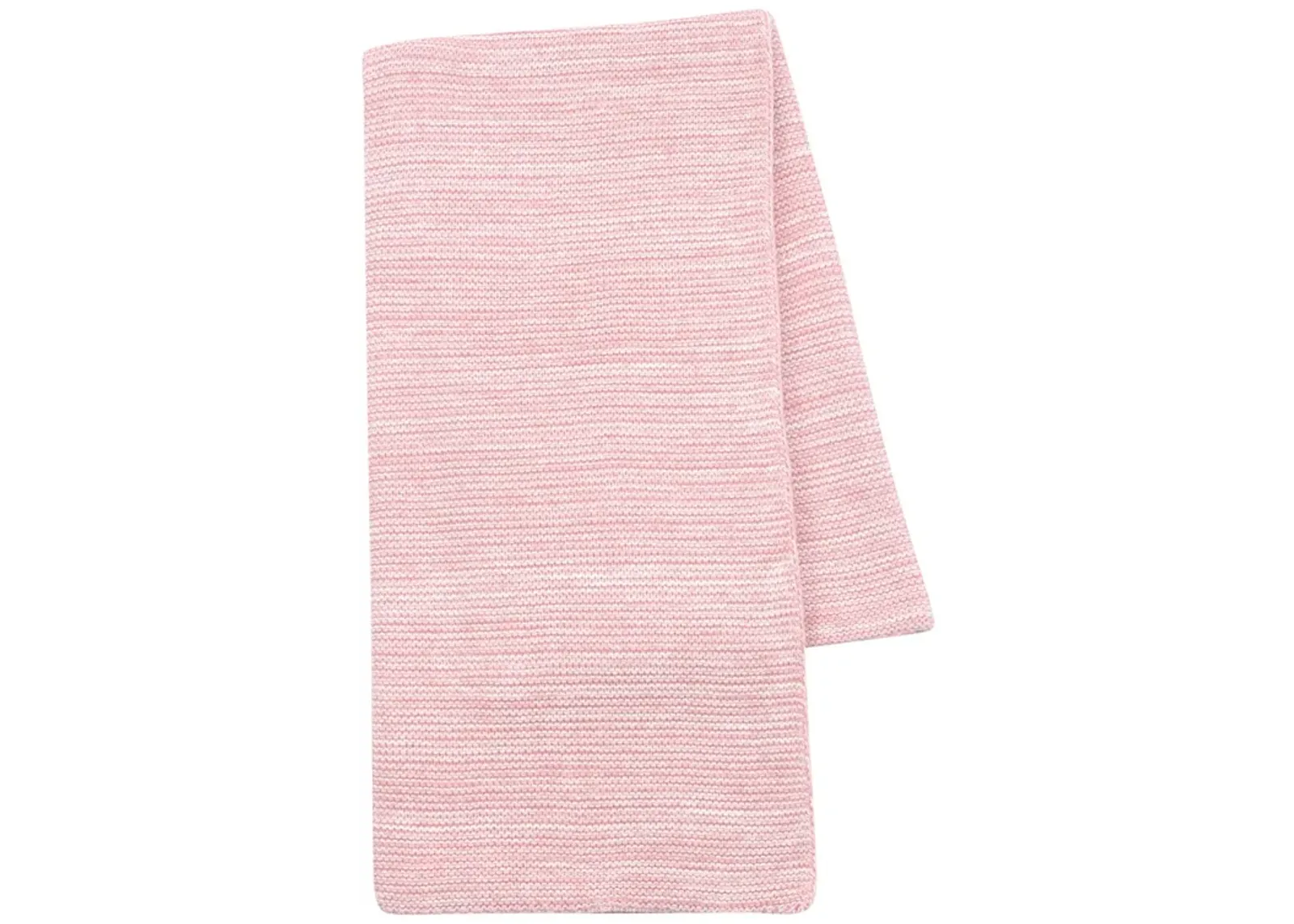 Lambs & Ivy Signature Pink/White 100% Cotton Marl Textured Knit Baby Blanket