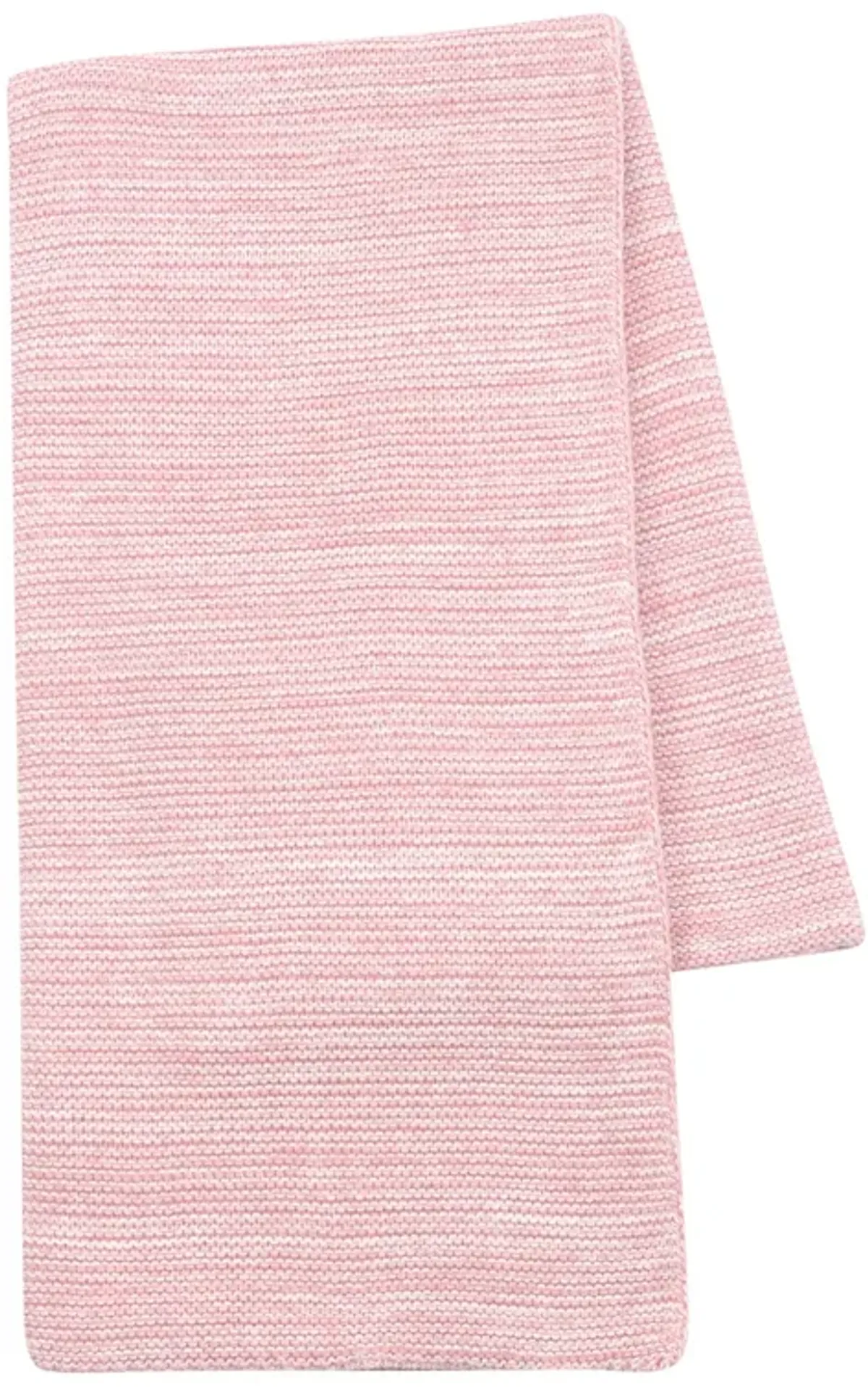 Lambs & Ivy Signature Pink/White 100% Cotton Marl Textured Knit Baby Blanket