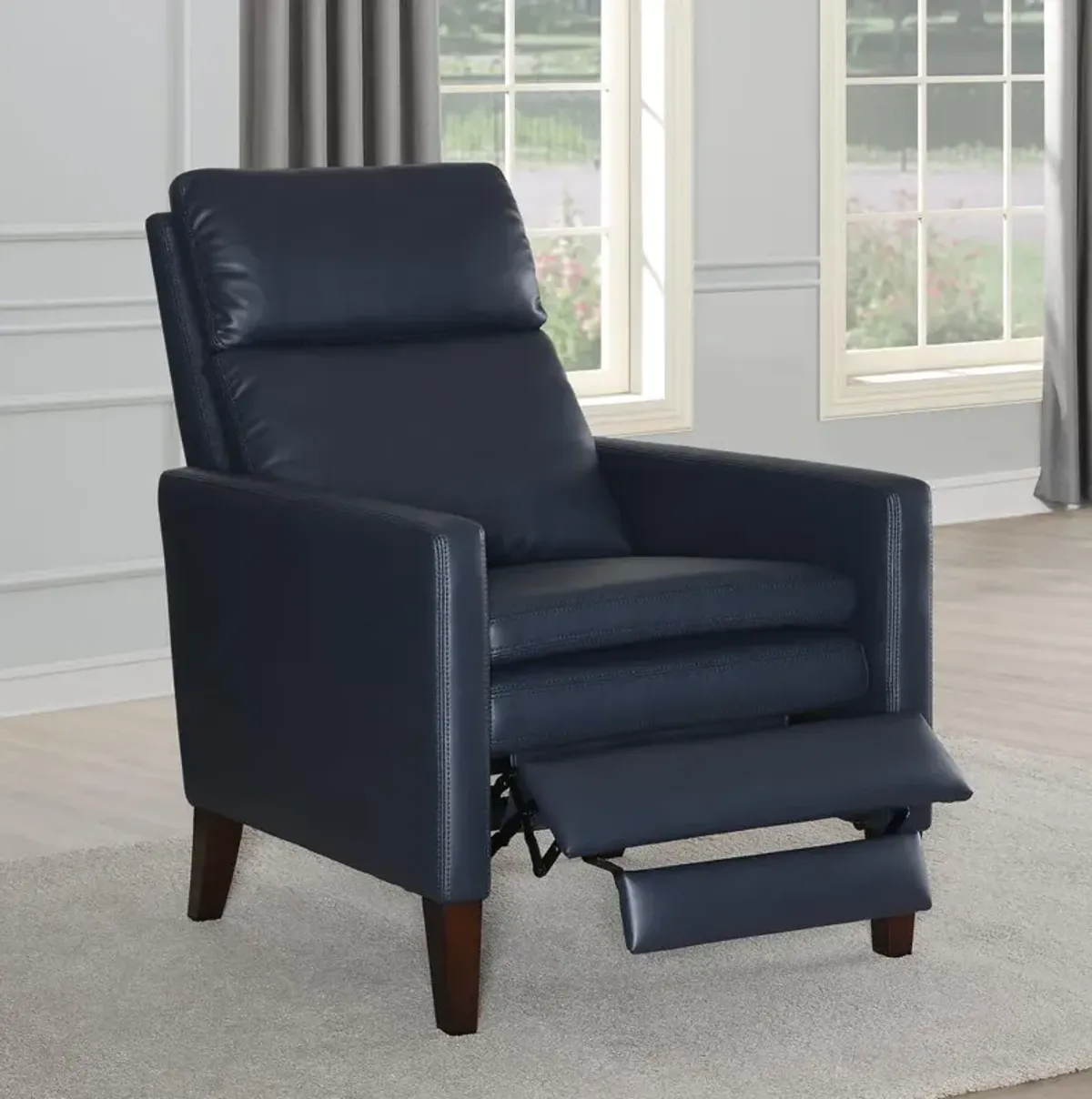 Comfort Pointe Vicente Midnight Blue Faux Leather Push Back Recliner