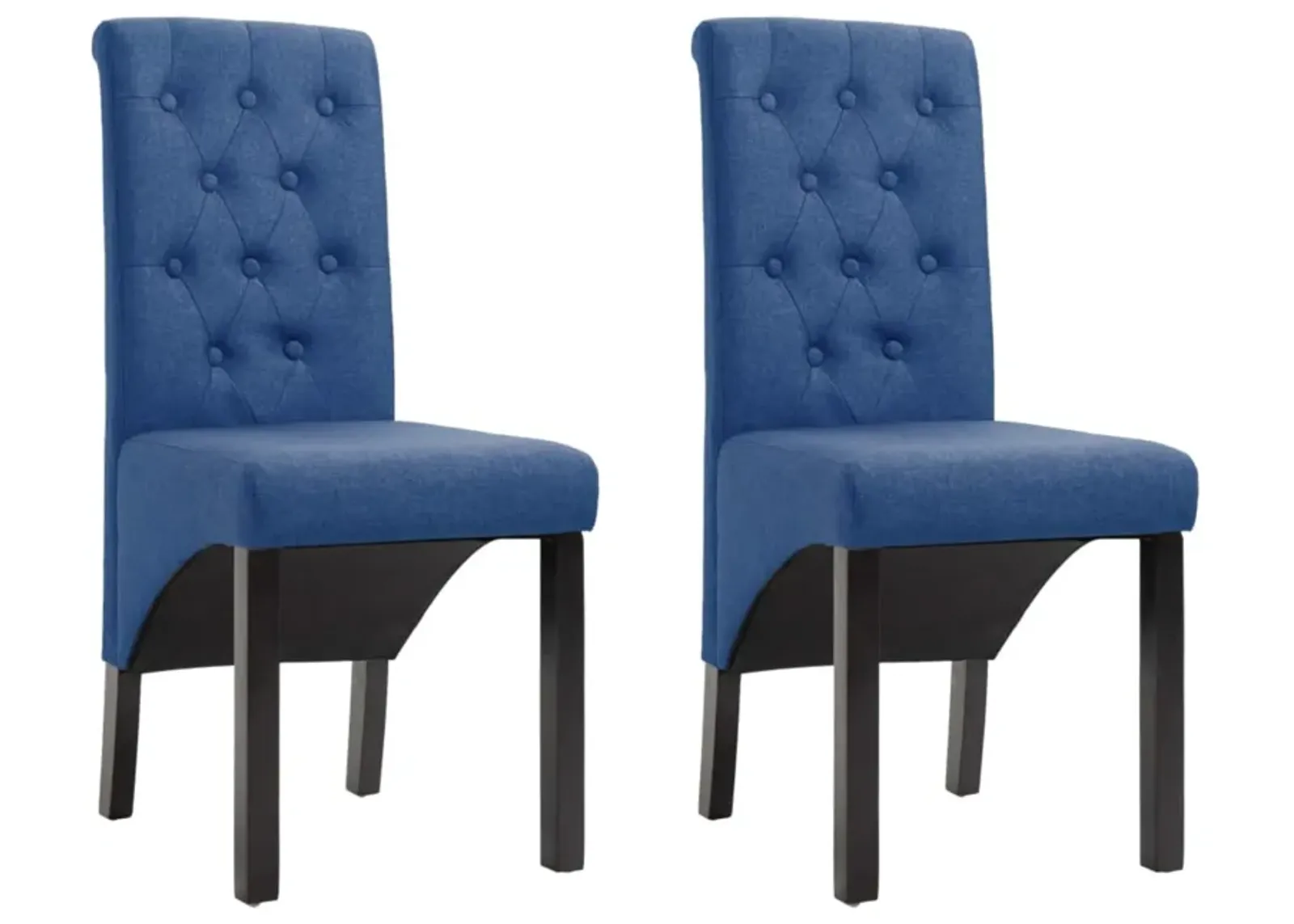 vidaXL Dining Chairs 2 pcs Blue Fabric