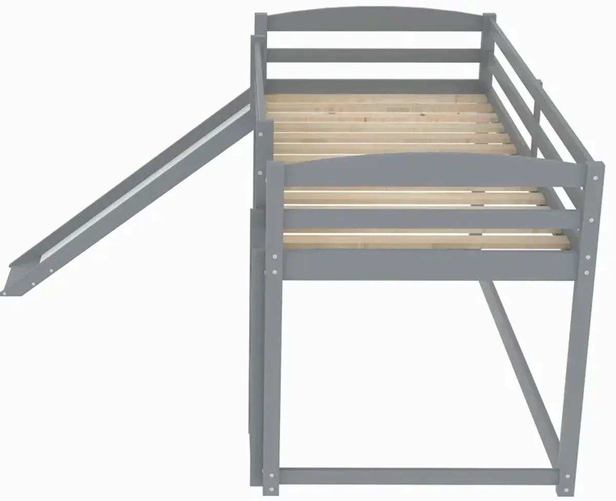 Merax Twin over Twin Bunk Bed with Convertible Slide and Ladder