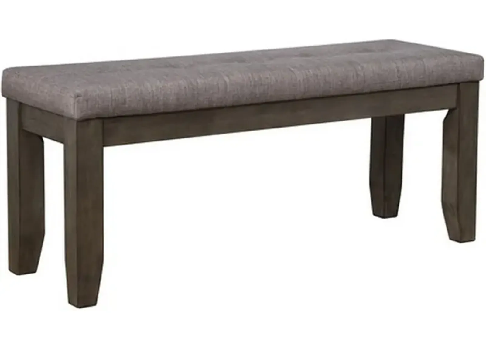 Rectangular Bench with Fabric Upholstered Seat, Gray - Benzara