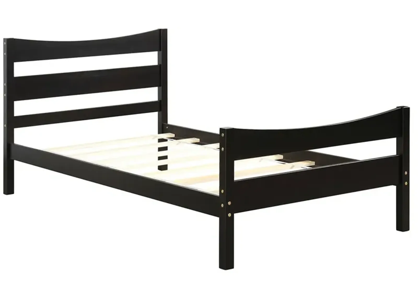 Twin Size Rustic Style Platform Bed Frame with Headboard and Footboard