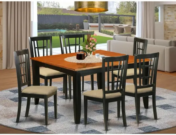 7 Pc Dining room set-Dining Table and 6 Wooden Dining Chairs