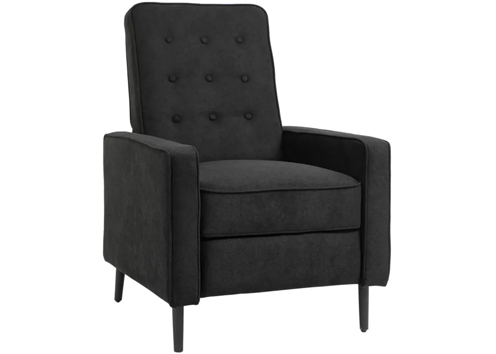 Black Living Room Comfort: Manual Recliner Fabric Tufted Club Chair