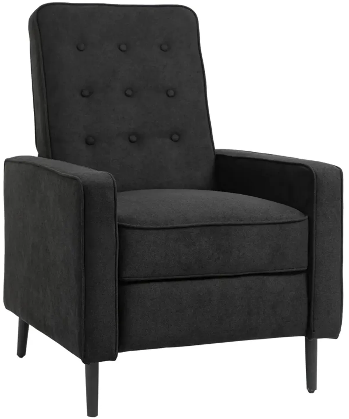 Black Living Room Comfort: Manual Recliner Fabric Tufted Club Chair