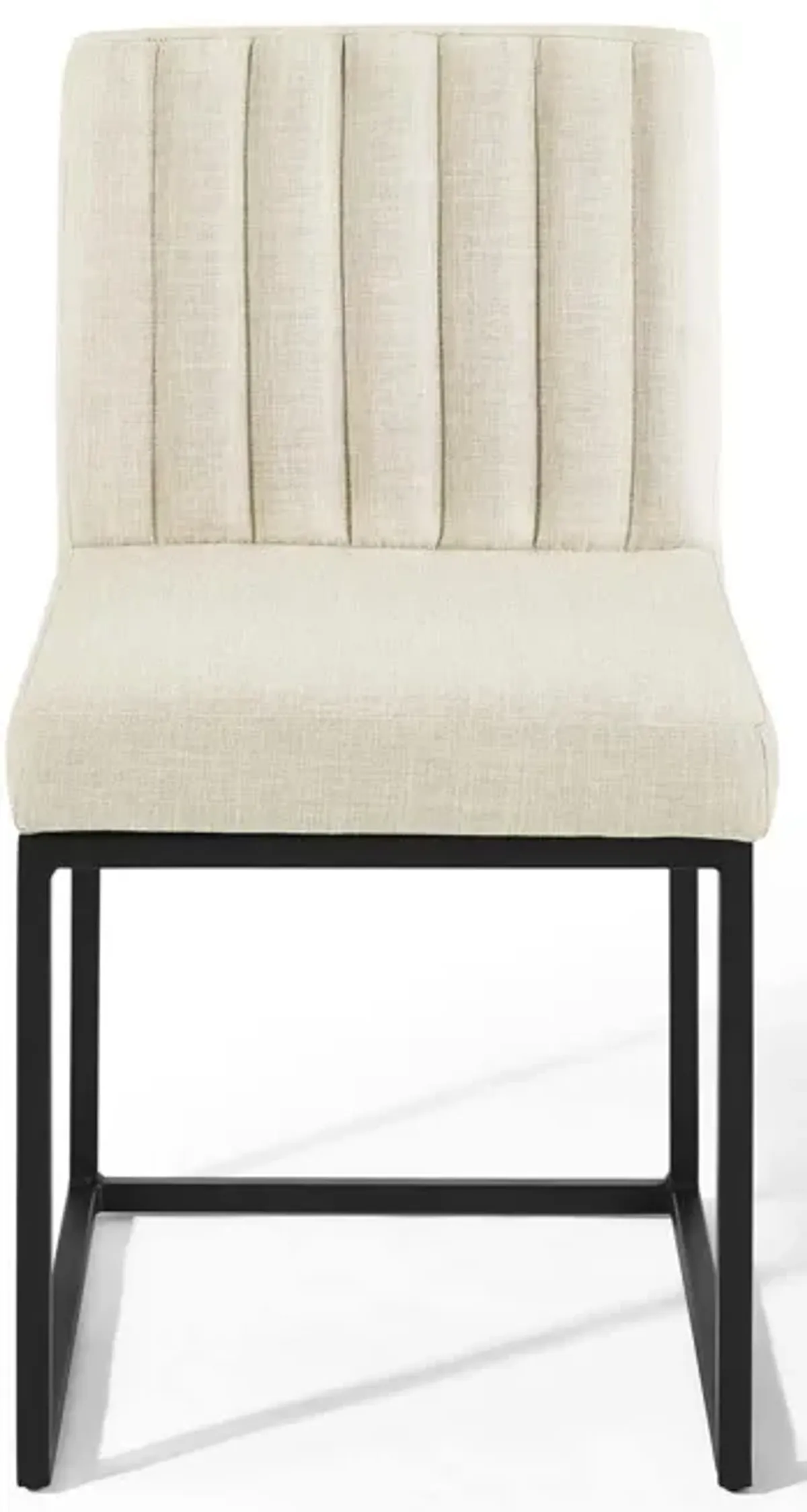 Carriage Channel Tufted Sled Base Upholstered Fabric Dining Chair-Benzara