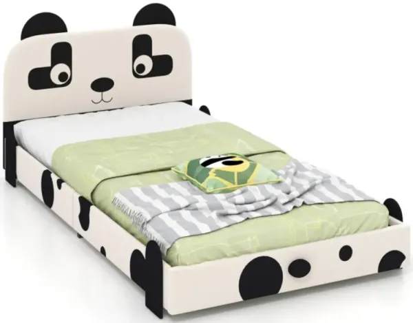 Hivvago Twin Size Kids Bed with Cute Panda Headboard