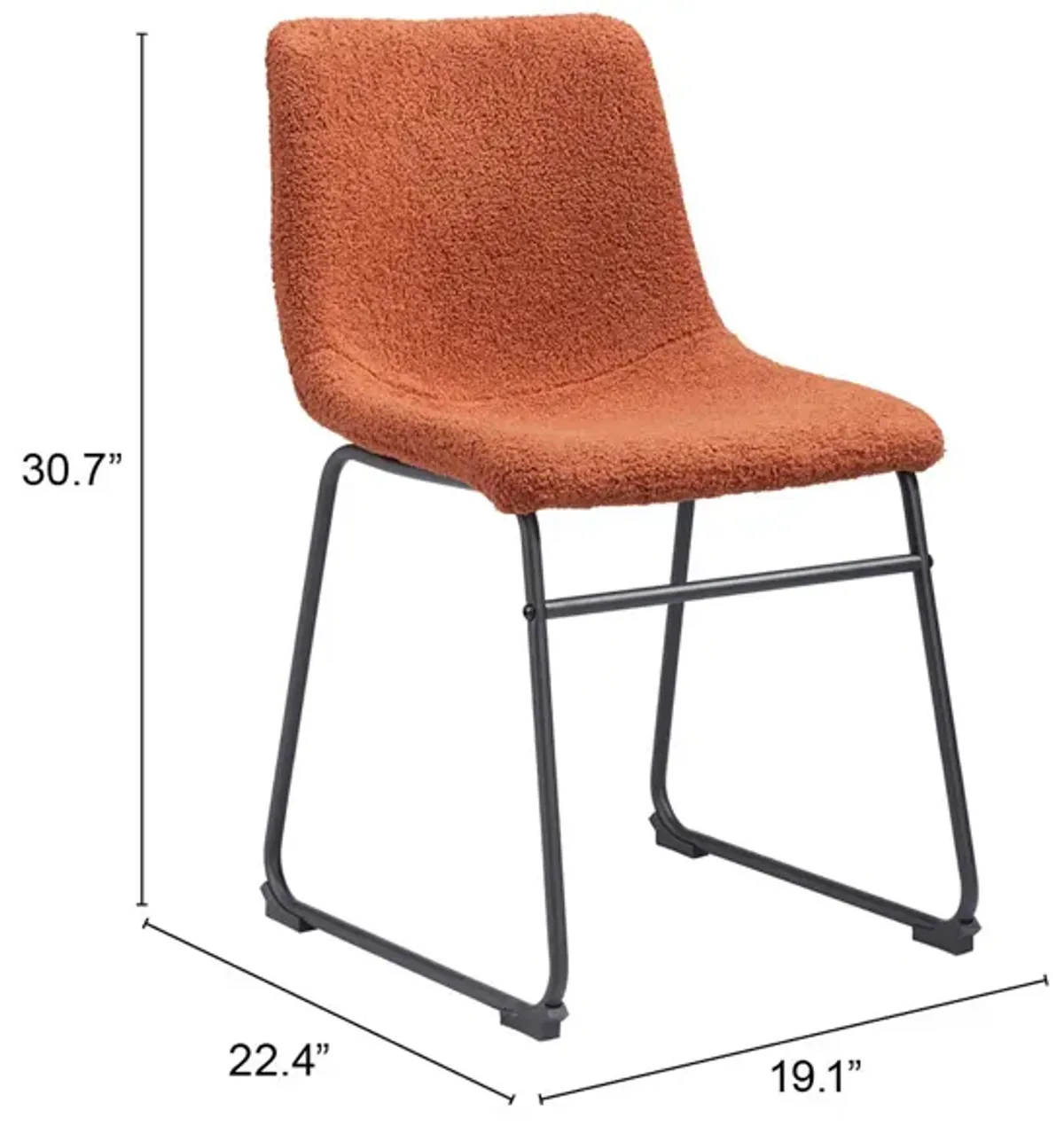 Smart Dining Chair (Set of 2) Burnt Orange