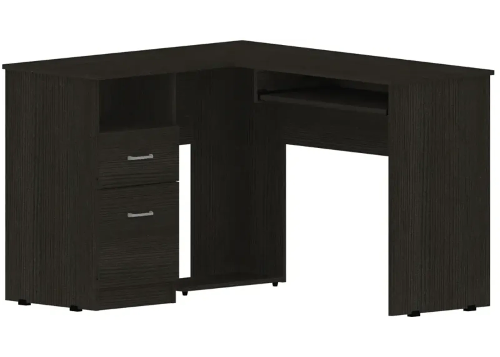 Glendale 2-Drawer 1-Shelf L-Shaped Computer Desk Black Wengue