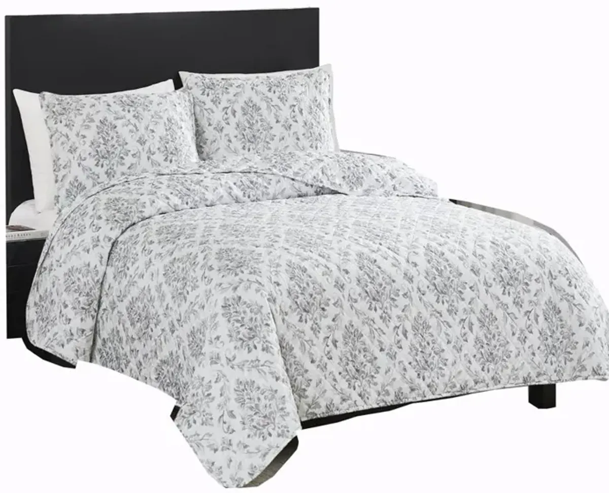 RT Designers Collection Melrose Skyler 3-Pieces Elegant Stitched Quilt Set OB Queen Multicolor