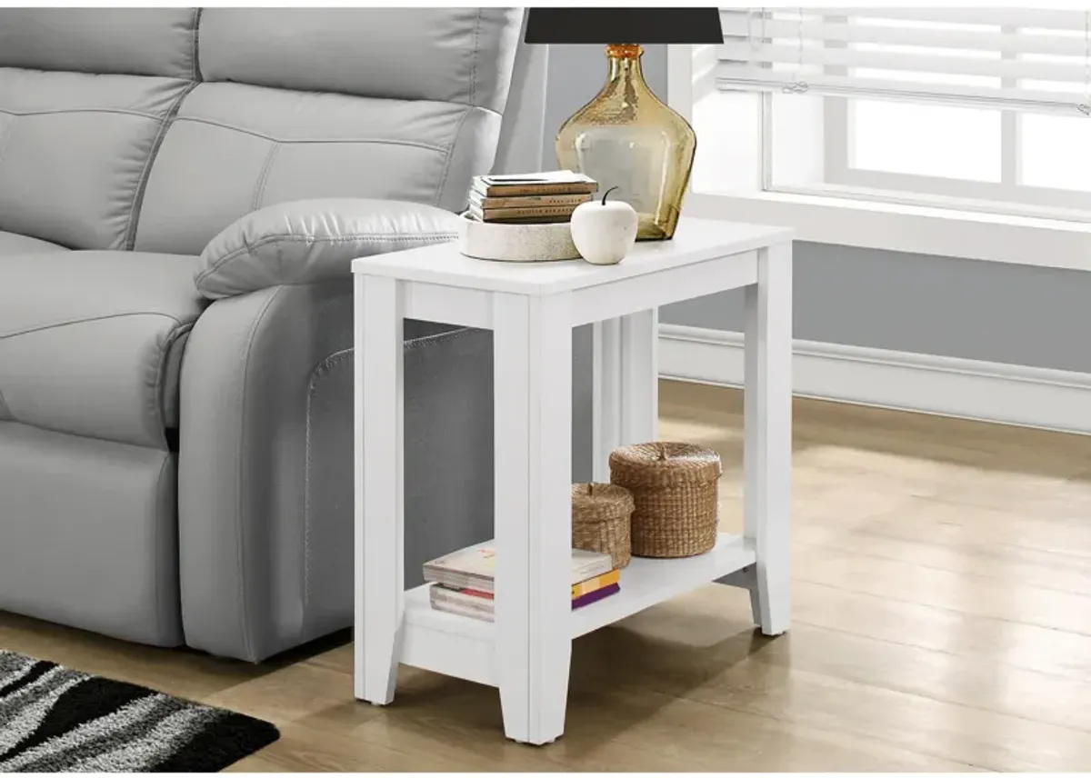 Monarch Specialties I 3117 Accent Table, Side, End, Nightstand, Lamp, Living Room, Bedroom, Laminate, White, Transitional