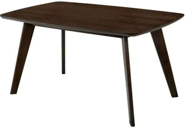 Walnut Finish Solid Wood Mid-Century Modern Dining Table Only 1 Piece Table