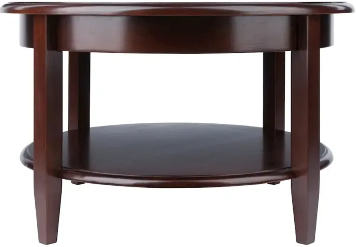 Concord Round Coffee Table with Drawer and Shelf