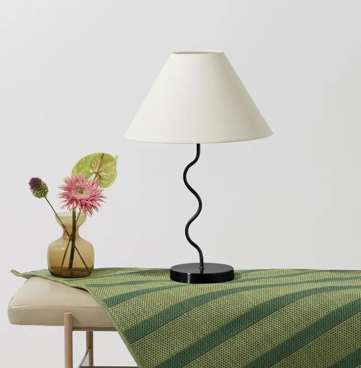 Squiggle LED Table Lamp - Black