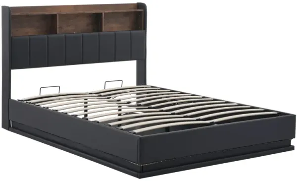 Merax Upholstered Platform Bed with Storage Headboard