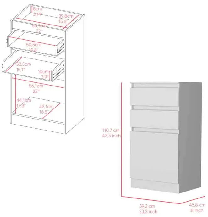 Dresser Asturias, Bedroom, White