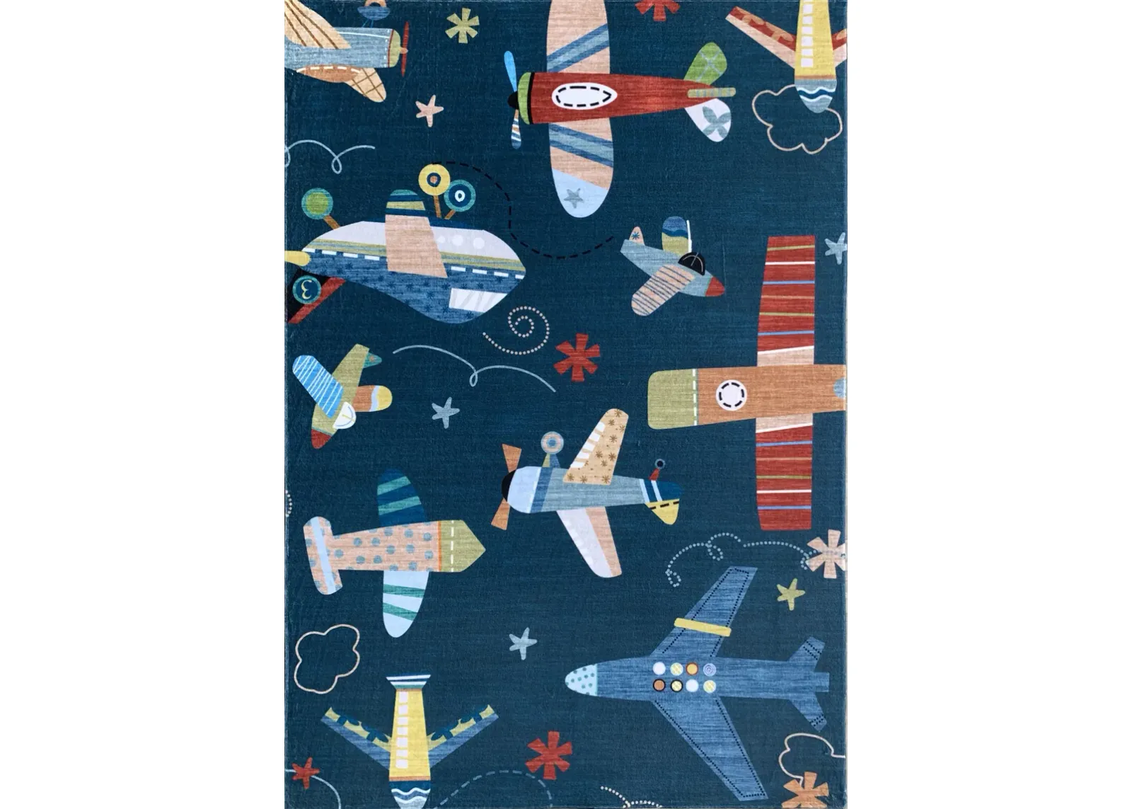 Soft Steps Playtime Airplane Navy Indoor Soft Area Rug