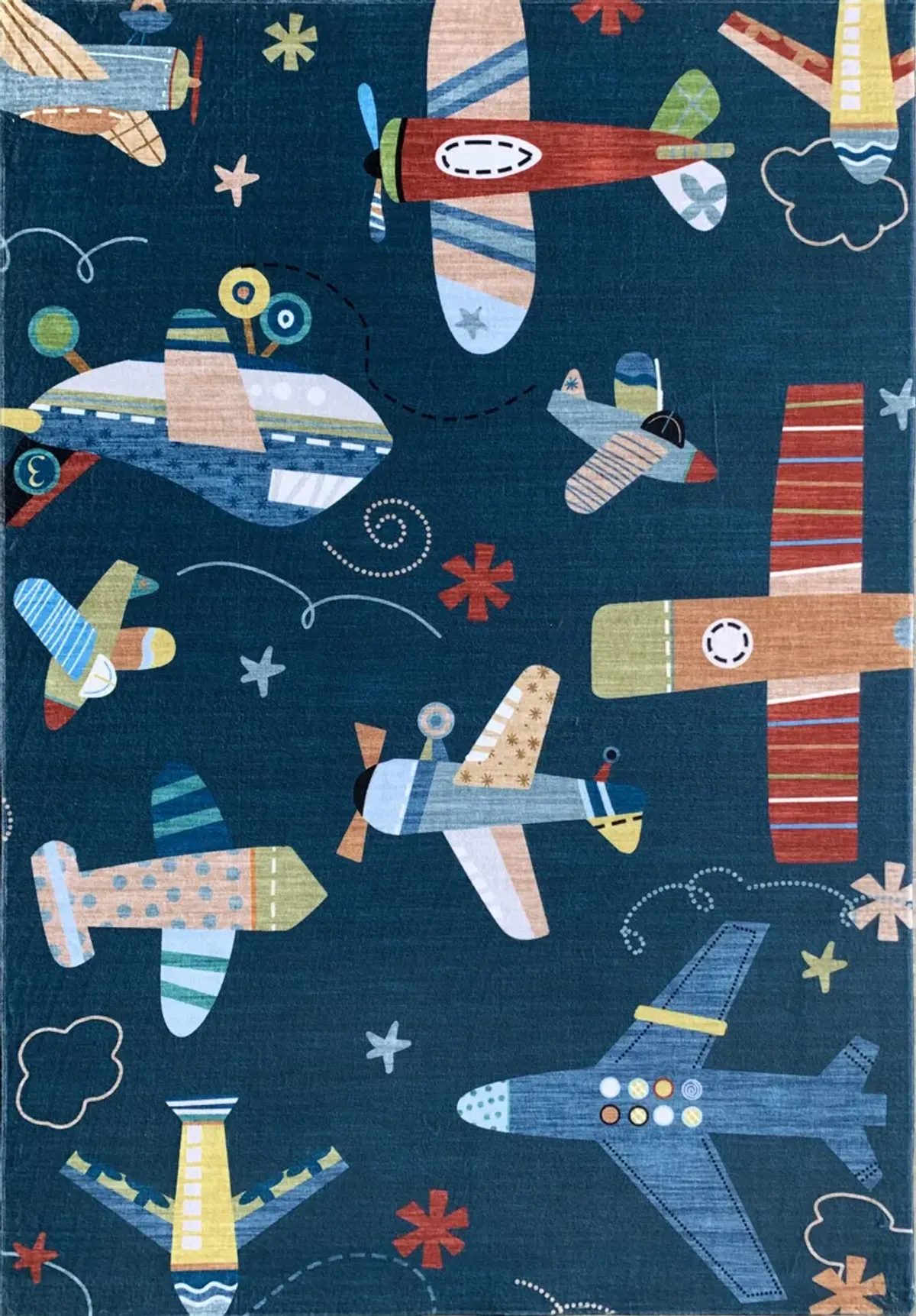 Soft Steps Playtime Airplane Navy Indoor Soft Area Rug