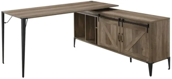 Zakwani Writing Desk, Rustic Oak & Black Finish OF00002