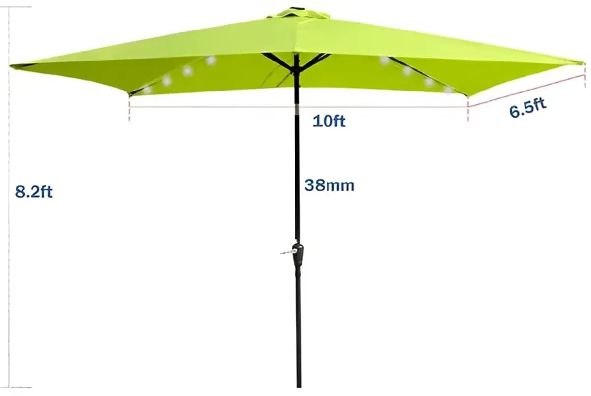 Solar LED Patio Umbrella with Crank and Tilt for Garden and Poolside