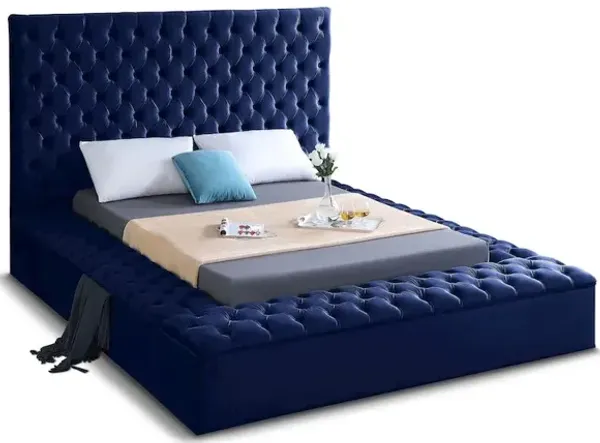 Meridian Furniture Bliss Navy Velvet King Bed