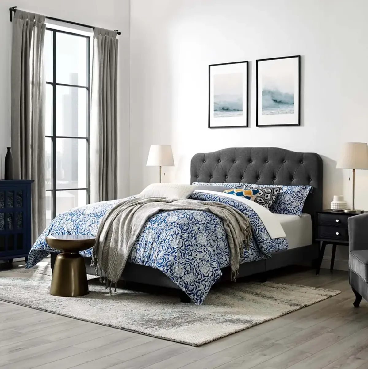 Modway - Amelia King Upholstered Fabric Bed